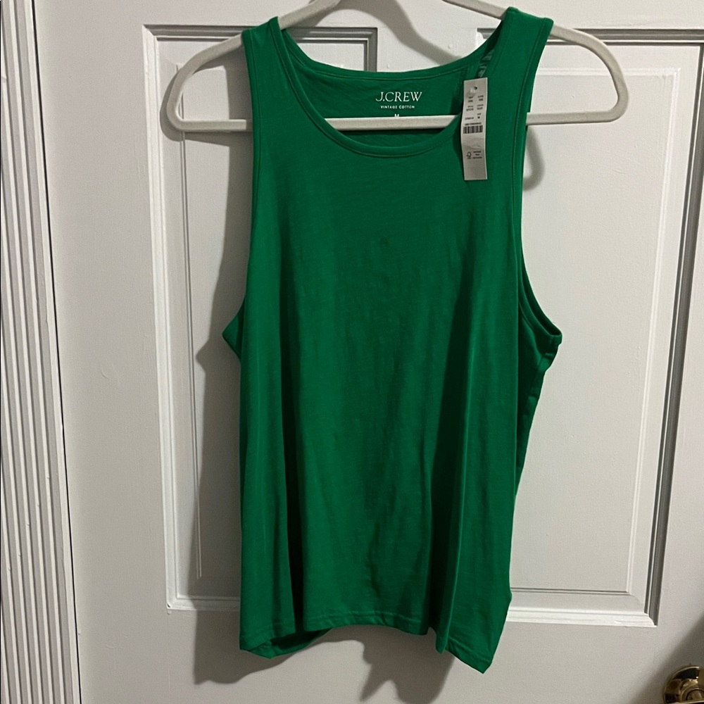 J. Crew Green Cotton Tank Top